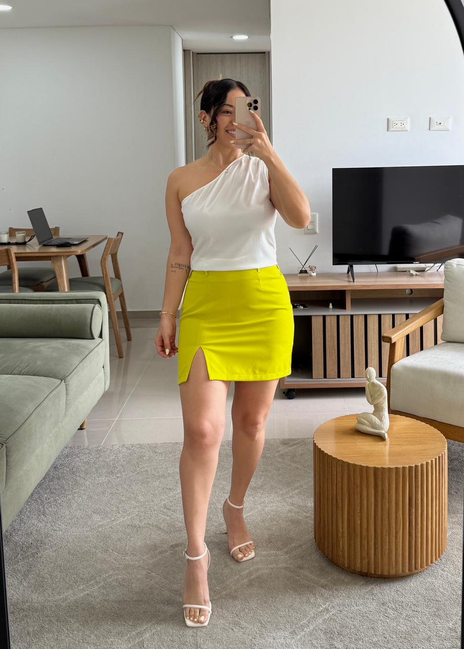 Falda Lisboa Verde Limón