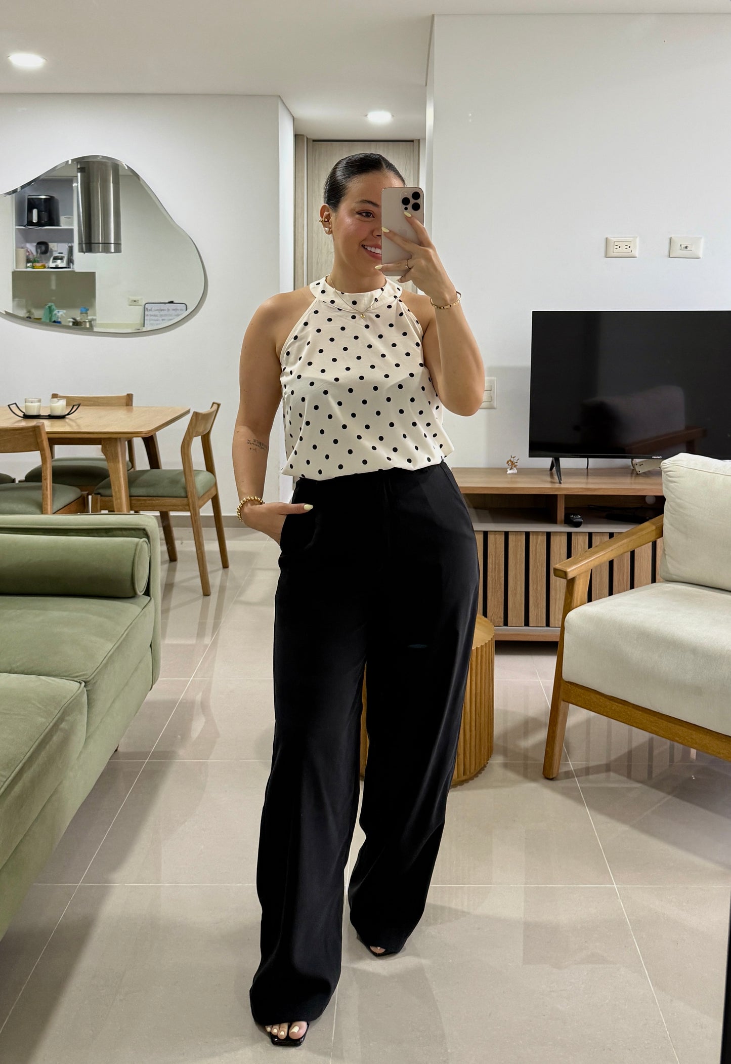 Blusa Sylvie Lunares Marfil
