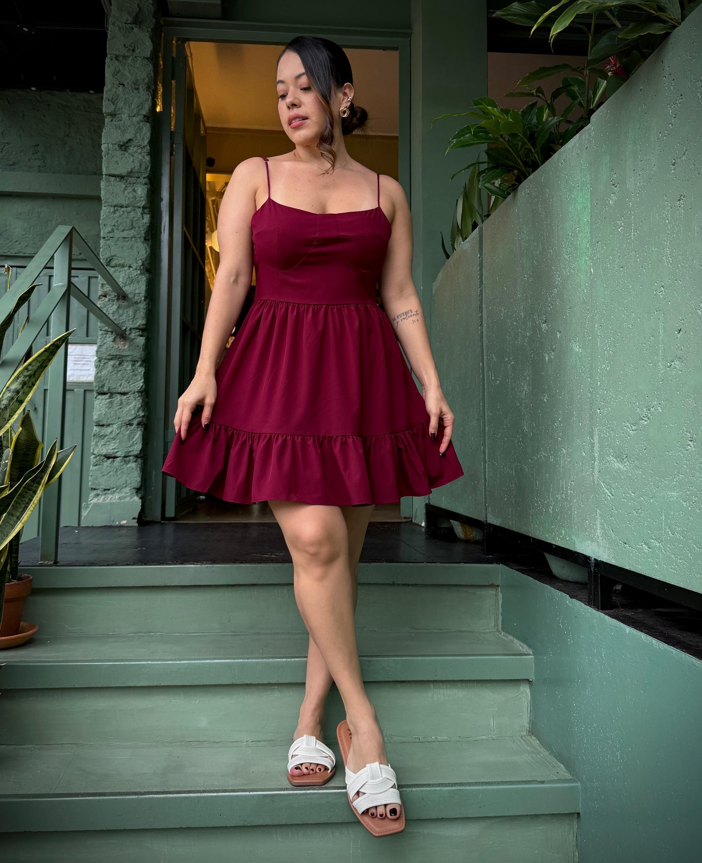 Vestido Amaranta Borgoña