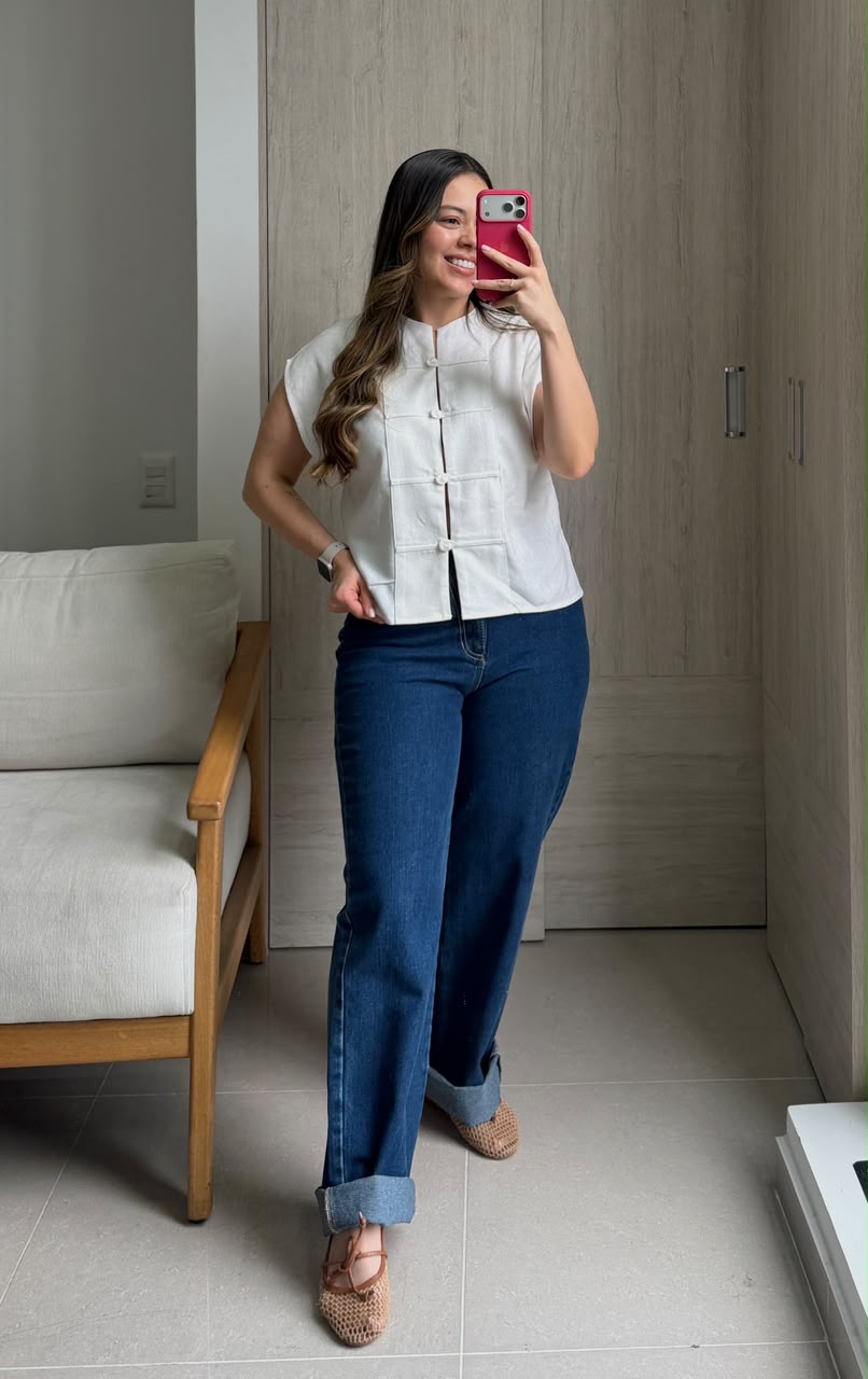Blusa Cigarra Tono marfil