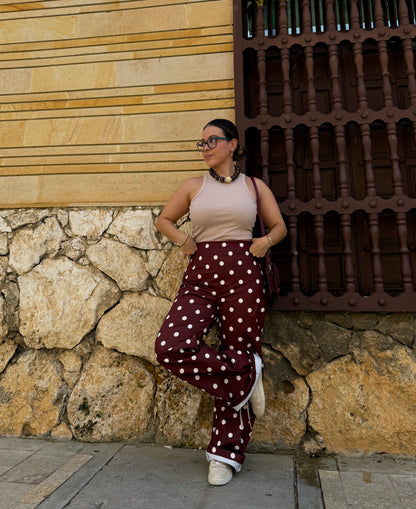 Pantalón Lunares Chocolate