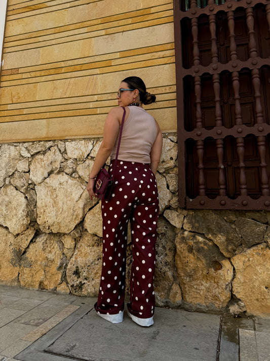 Pantalón Lunares Chocolate