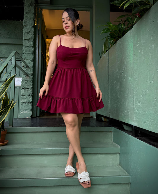 Vestido Amaranta Borgoña