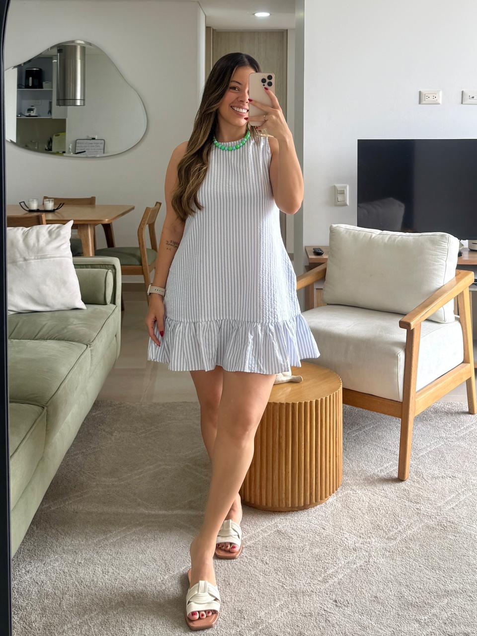 Vestido Eli Rayas Celestes