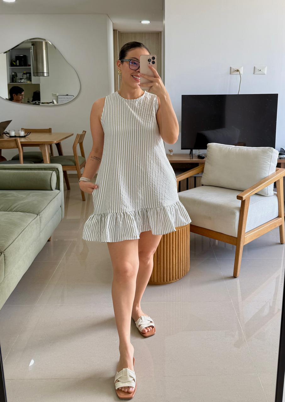 Vestido Eli Rayas Verdes