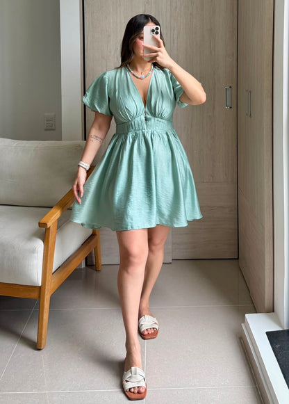Vestido Matilda Verde Manzana