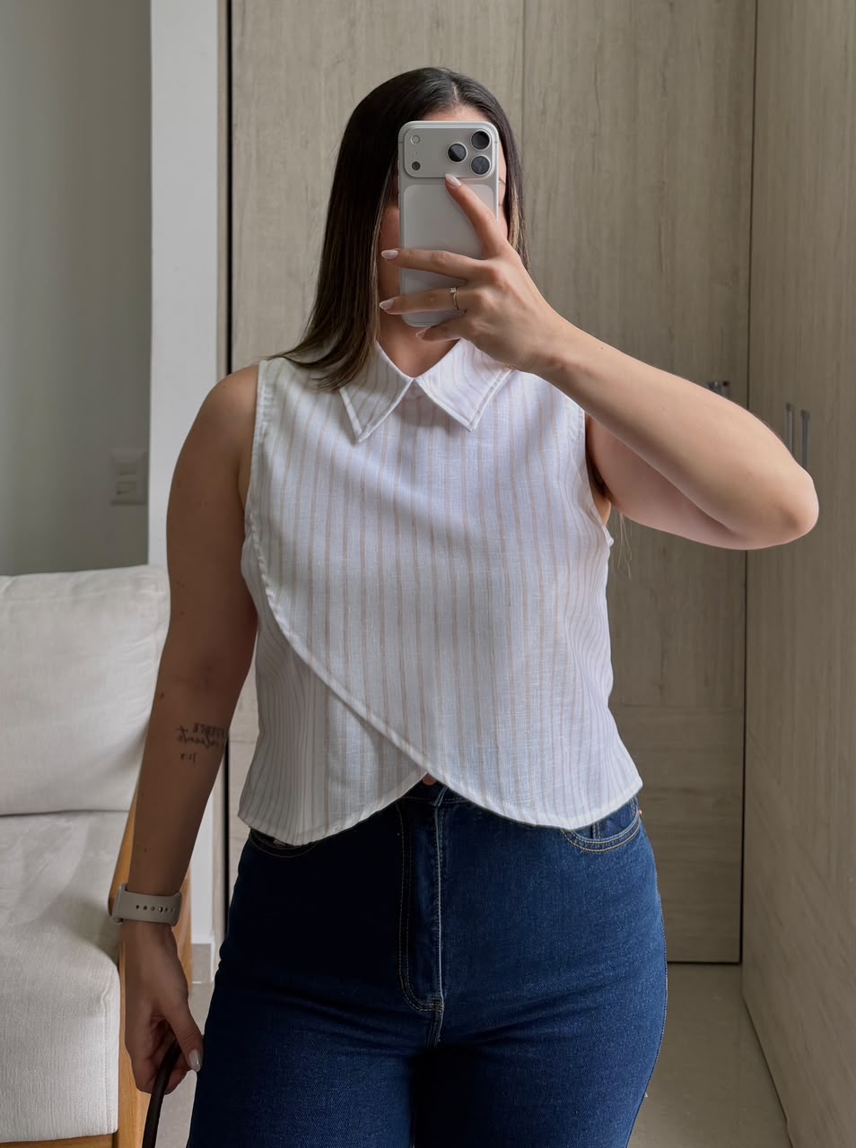 Blusa Sofia rayas Beige