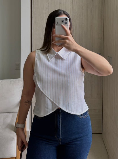 Blusa Sofia rayas Beige