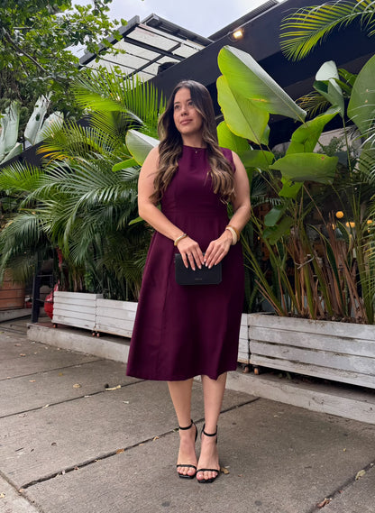 Vestido midi Barichara color vino