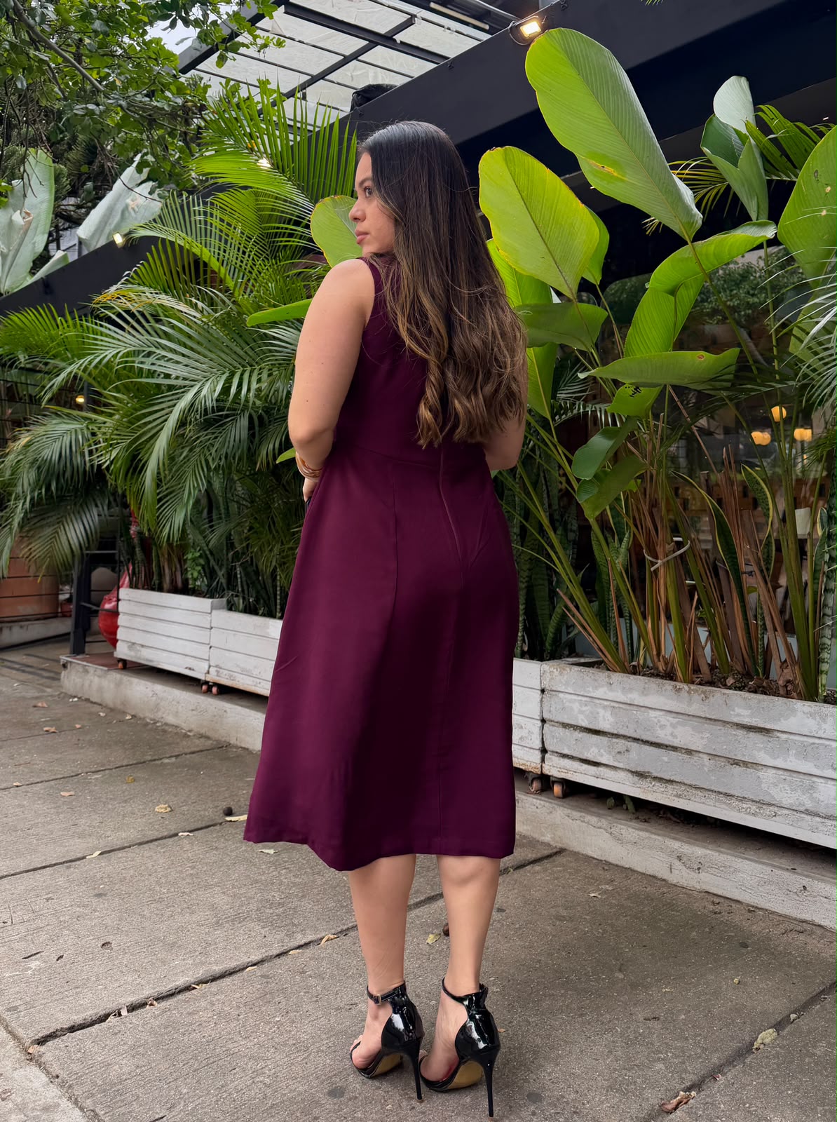 Vestido midi Barichara color vino