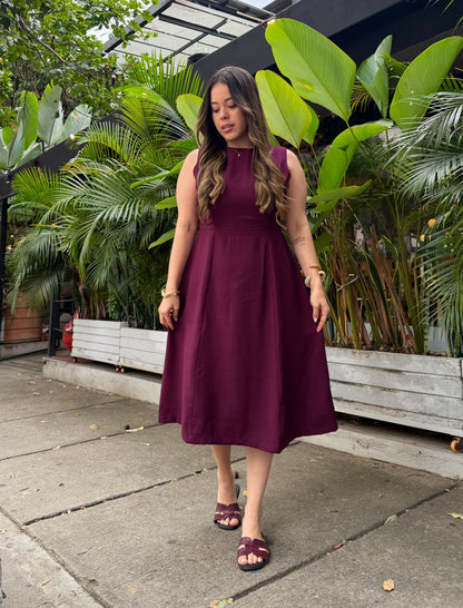 Vestido midi Barichara color vino