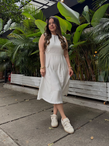 Vestido midi Barichara color marfil