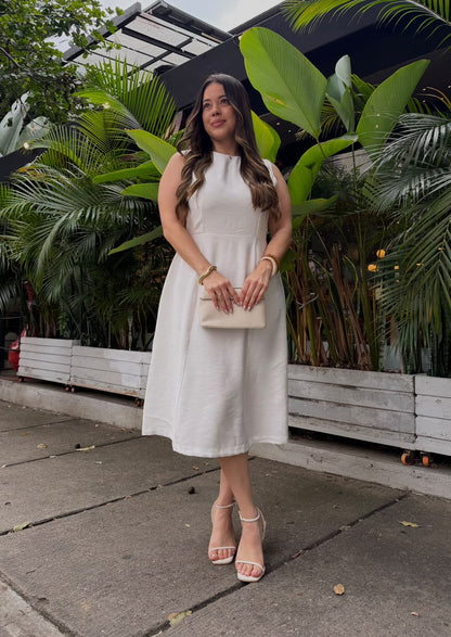 Vestido midi Barichara color marfil