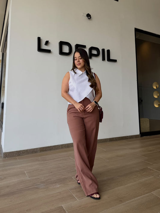 Blusa Sofia rayas Beige